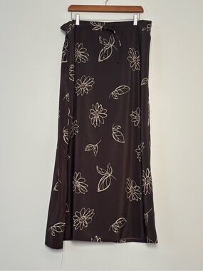 Penmans Vintage Floral Maxi Skirt Brown Earthy Plus Size 40